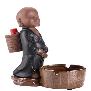 创意陶瓷烟灰缸办公室桌家用客厅简约个性潮流烟灰缸可喷水灭烟器