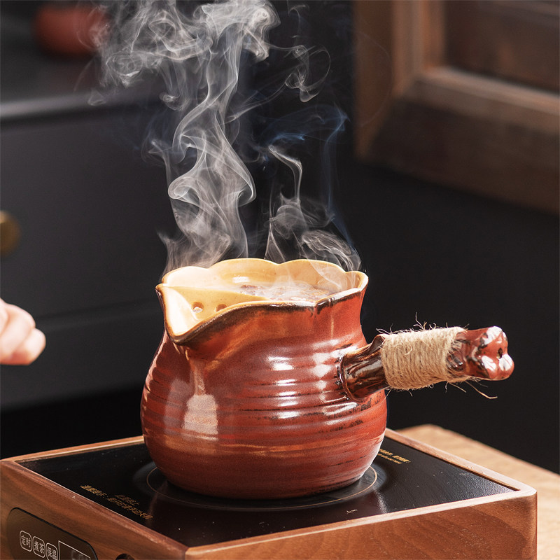 可干烧罐罐壶煮茶壶耐热煮奶茶花茶炒茶烤奶陶瓷罐壶围炉煮茶套装