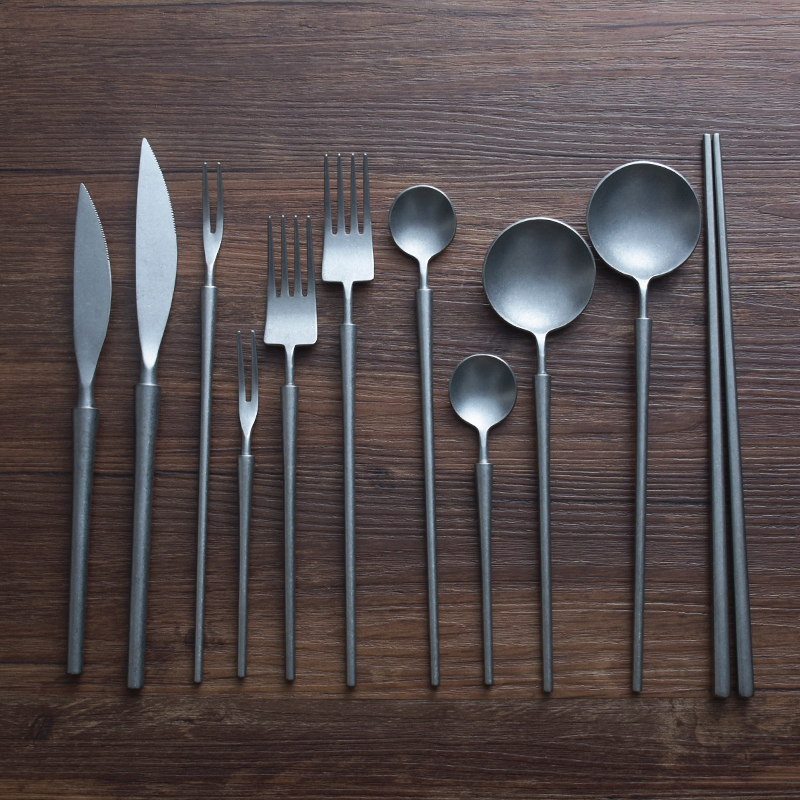 雾面做旧别致复古牛排刀叉勺