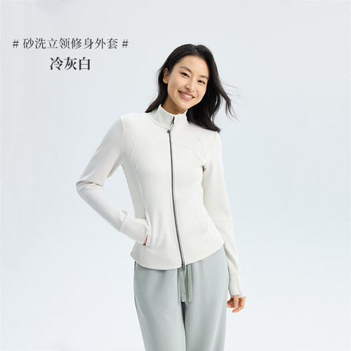 C砂洗立领修身外套兰精莫代尔外套DJU8150女士上衣外套新款