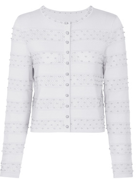 25310现货高端品质春秋新款钉珍珠网红淑女气质针织上衣开衫外套