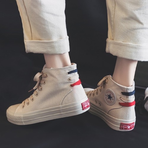 联名高帮复古风学生原宿帆布鞋
