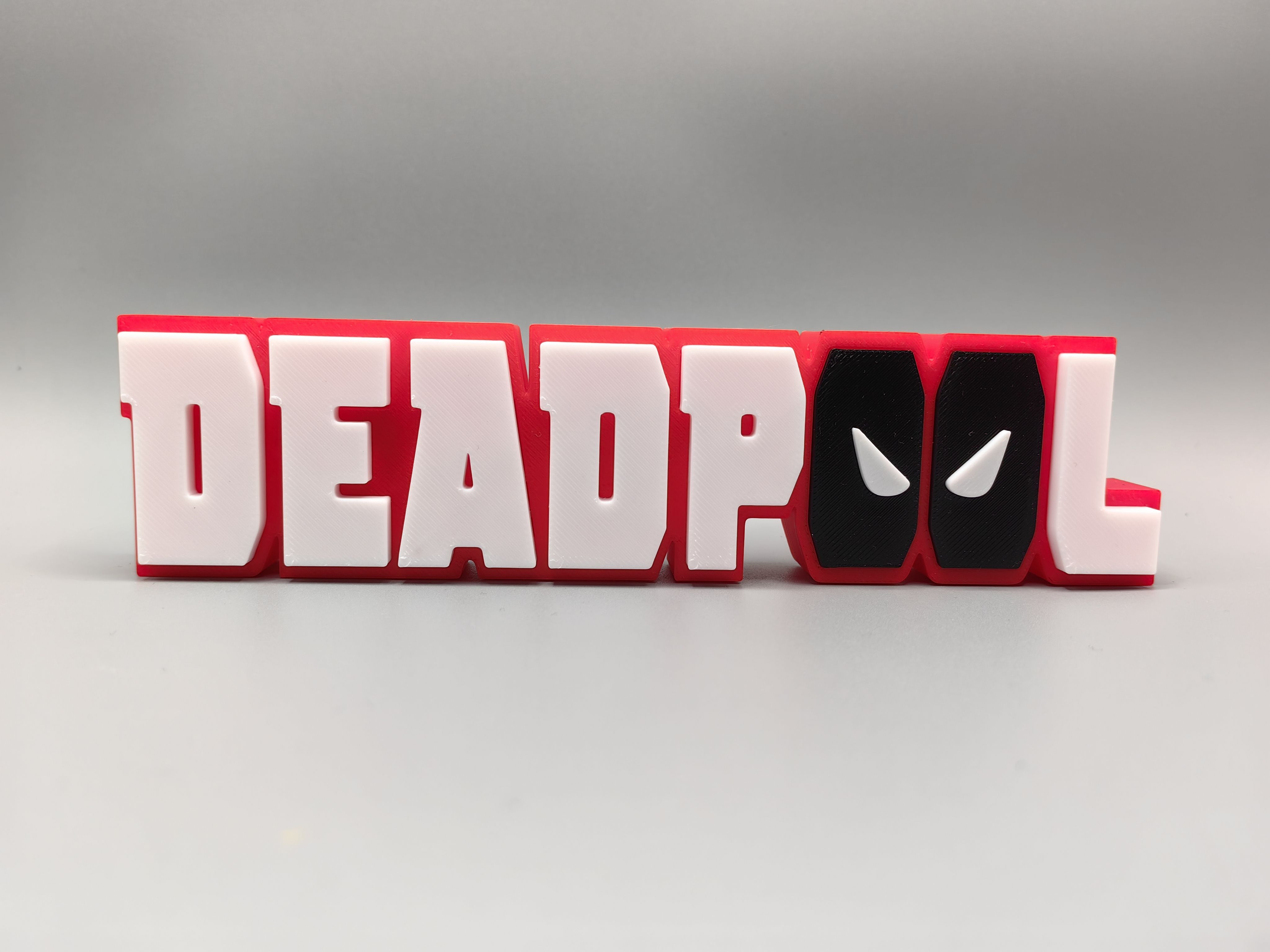 漫威 死侍 Deadpool Logo 立体字体 立牌 铭牌 标志 高颜值 摆件