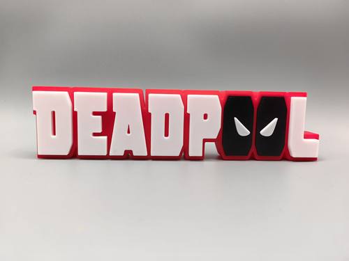 漫威 死侍 Deadpool Logo 立体字体 立牌 铭牌 标志 高颜值 摆件