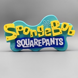 海绵宝宝 Sponge Bob Square Pants Logo 立体字体 立牌 标志摆件