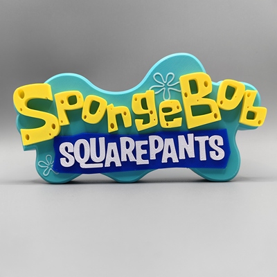 海绵宝宝 Sponge Bob Square Pants Logo 立体字体 立牌 标志摆件