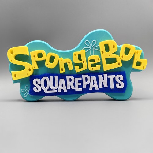 海绵宝宝 Sponge Bob Square Pants Logo 立体字体 立牌 标志摆件