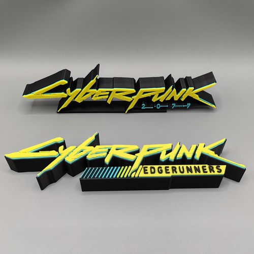 赛博朋克 2077 CyberPunk Edge runners Logo 立体字体 立牌 摆件