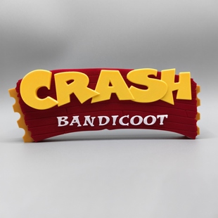 古惑狼 Crash Bandicoot 游戏 立体字体 立牌 标志 铭牌 潮玩摆件