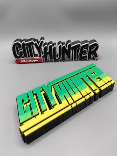 城市猎人 City Hunter Logo 立体字体 立牌 铭牌 标志 高颜值摆件