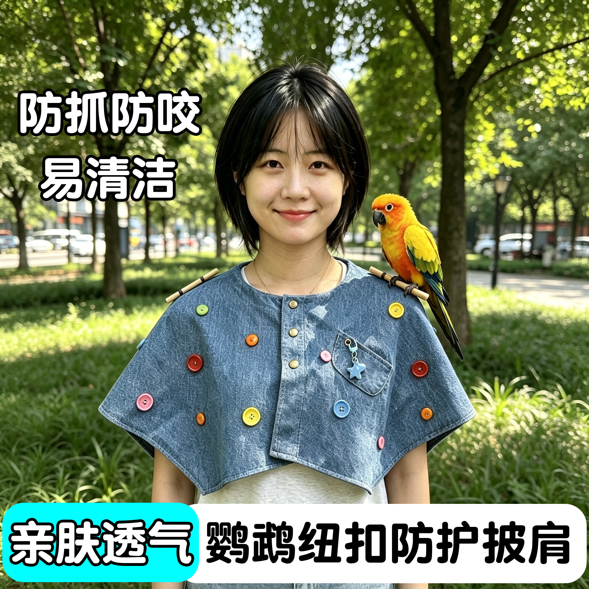 鹦鹉训鸟防抓咬防咬易清洁披肩