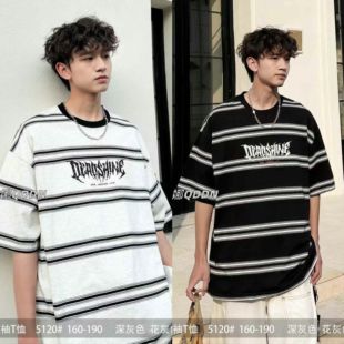 乔迪丹娜2025夏季新款男大童短袖T恤青少年宽松休闲百搭圆领上衣