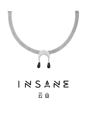 INSANE/云山 铜合金合成锆石项链 逐月Moon小众暗黑choker项链