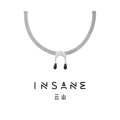 INSANE/云山 铜合金合成锆石项链 逐月Moon小众暗黑choker项链