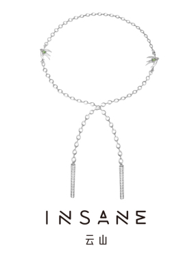 INSANE云山落雁系列小众百搭设计国风长项链 铜合金合成锆石饰品
