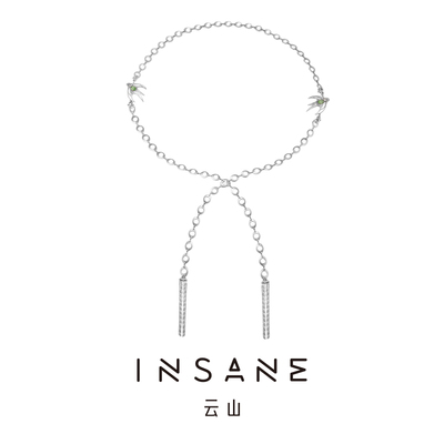 INSANE云山落雁系列小众百搭设计国风长项链 铜合金合成锆石饰品