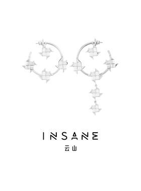INSANE云山风车系列轻奢气质高级感小众原创设计镀金拼色圆环耳环