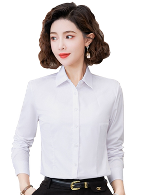 女士长袖白色商务正装衬衫