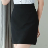 Летняя юбка, рабочая черная мини-юбка, классический костюм, с акцентом на бедрах