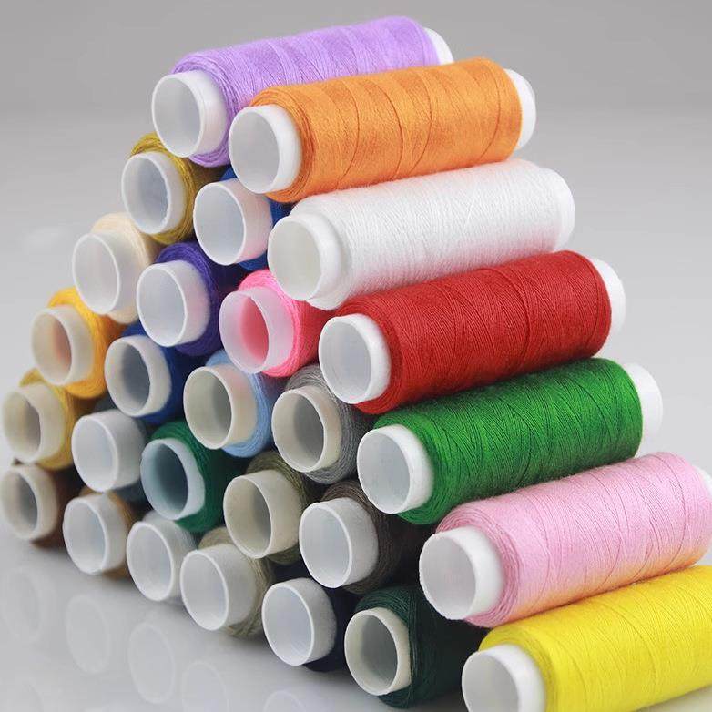彩色小卷线家用手缝线涤纶线缝纫底线黑色白色常用手工DIY缝衣线