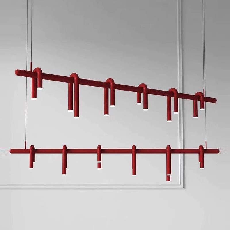 极简U型客厅吊灯简约现代样板房长条餐厅吧台设计师北欧卧室灯具