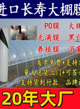 进口PO膜高透光蓝色白色种植大棚膜抗老化无滴膜消雾农用保温加厚