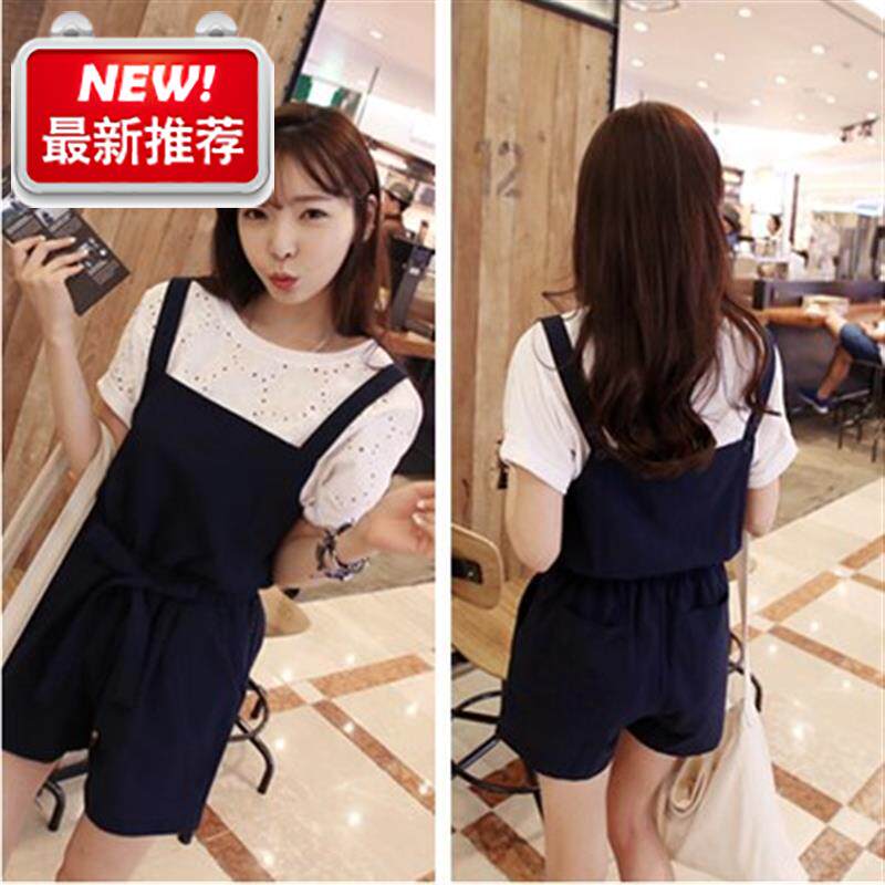 夏背带露肩宽松A阔腿连体裤衣服热裤女大码时尚休闲连身连衣短裤|msdalam kategori Butik wanita / wanita, seluar, seluar santai - dari Buy2taobao.com untuk memberikan perkhidmatan ejen Taobao profesional membeli