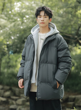 棉服男士冬季新款加厚男生假两件