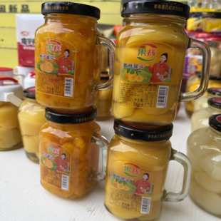 果辉 桔子黄桃罐头568g*2瓶新鲜果肉水果即食玻璃瓶装整箱批发