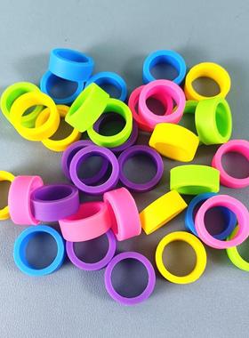 彩色硅胶圈粉色紫色蓝色直径20毫米宽度10mm弹力拉伸胶圈记号标识