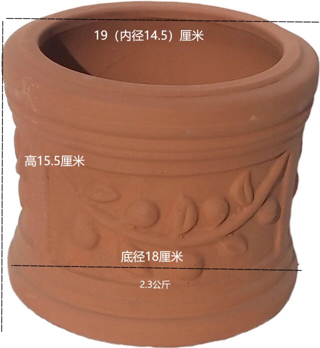 橄榄枝花盆庭院大号陶罐景观土陶粗陶红陶花盆花瓶摆件陶瓷大码陶