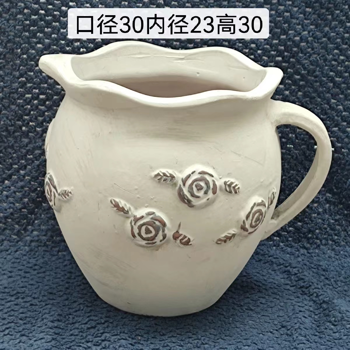 做旧单耳玫瑰盆庭院陶罐景观土陶粗陶红陶花盆摆件陶瓷大码陶盆