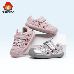 帕丁顿熊儿童运动鞋女童2026春季新款宝宝学步鞋网面透气机能鞋子
