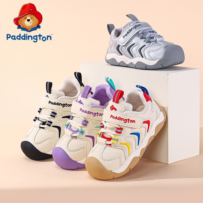帕丁顿熊宝宝学步鞋2025秋季新款皮面男童运动鞋女宝宝休闲机能鞋