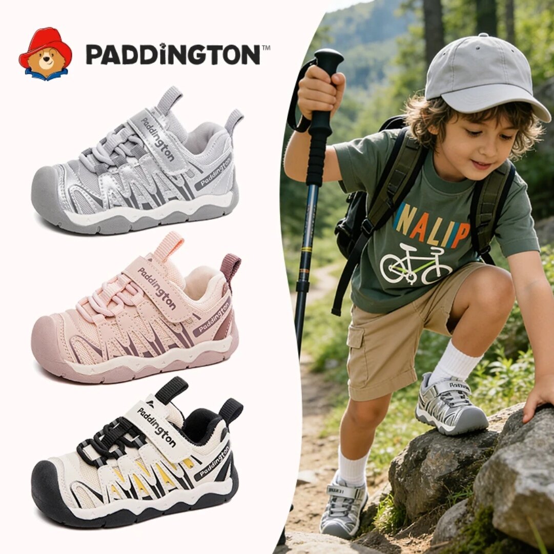 帕丁顿熊儿童运动鞋男女童2026春季新款防撞鞋头学步机能鞋魔术贴