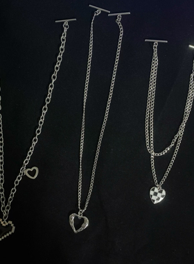 衣服挂链领口链条可拆卸链子一字扣不锈钢链条衣服T恤钛钢配饰