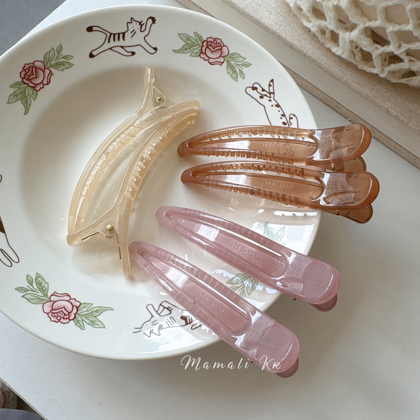 发量少盘发夹气质简约横夹时尚甜美果冻色侧边刘海夹化妆夹鸭嘴夹