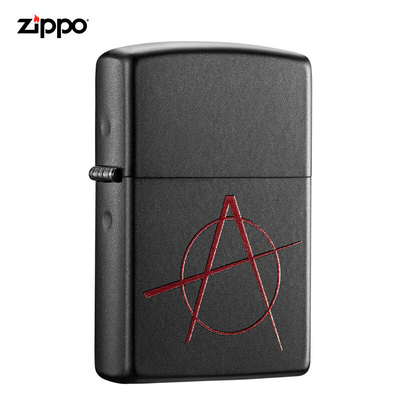 zippo正品原装芝宝防风煤油打火机黑哑漆A级解放20842图案
