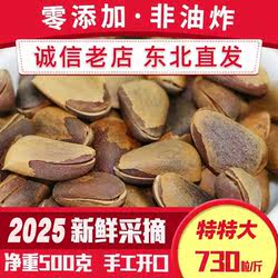 野生红松子开口东北原味非油炸手剥特大非特级颗粒500g散装1斤装