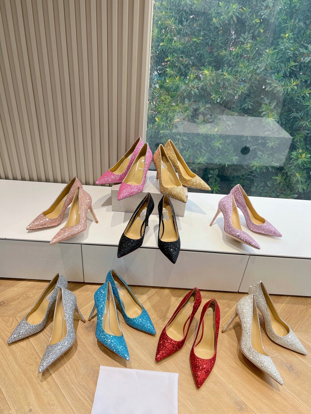 婚鞋不累脚jc2024新款细跟渐变亮片水晶单鞋秀禾婚纱两穿新娘鞋女