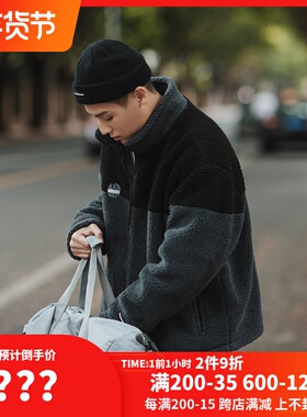 PSO Brand 19AW7 冬季重磅加厚保暖羊羔绒宽松拼接立领情侣装外套
