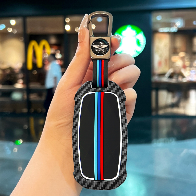 捷尼赛思G80钥匙套G70 G90遥控金属壳GV60/70/80夜光包GENESIS扣