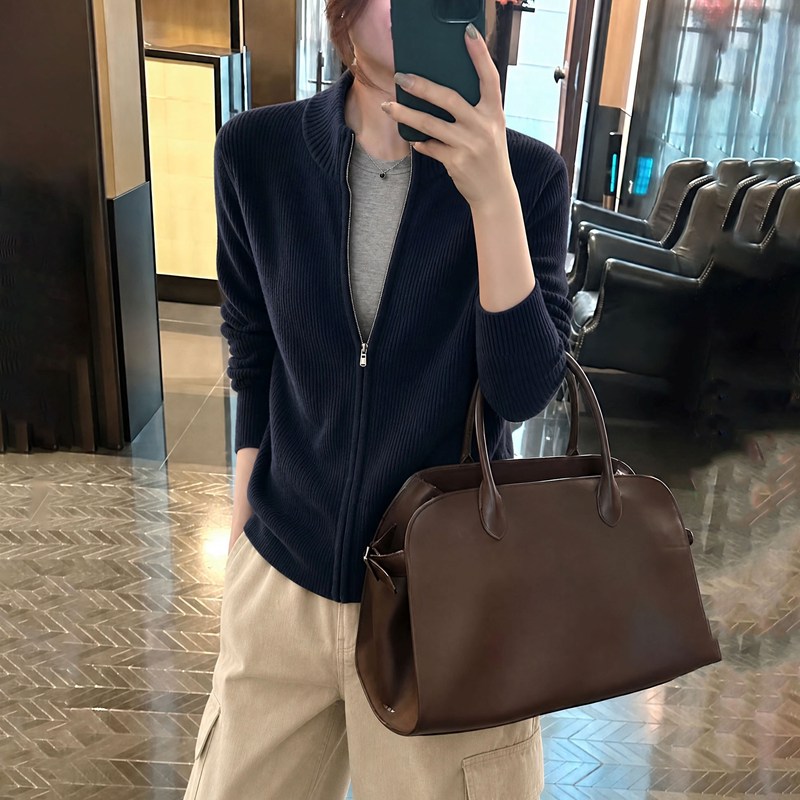 拉链毛衣针织开衫女显瘦百搭外套