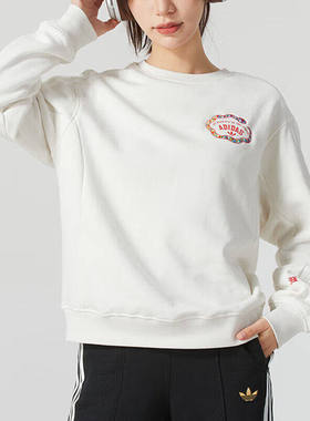 AdidasAdidas三叶草女装2026春季款运动休闲圆领套头厚棉TJL8425