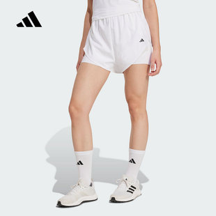 adidas阿迪达斯二合一运动健身三分裤2026夏女梭织高腰短裤KB3141
