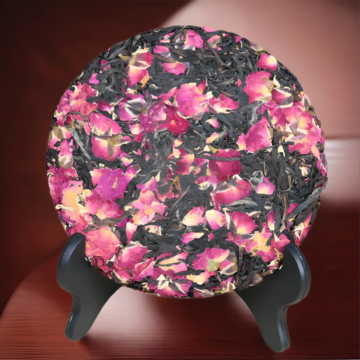 云南凤庆滇红玫瑰花茶醉红颜200g茶饼七子饼茶叶礼品盒装茶一饼茶