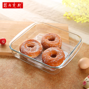 菲内克斯微波炉烤箱专用玻璃盘烤盘鱼盘汤盘焗饭盘果盘可蒸煮包邮