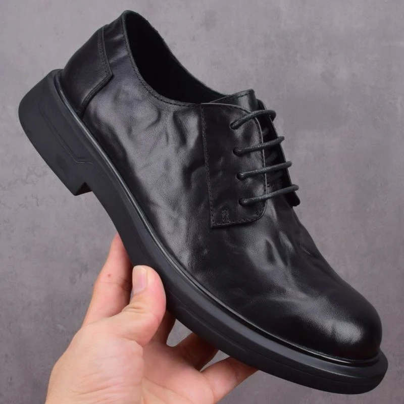 厚底英伦休闲皮鞋耐磨减震真皮