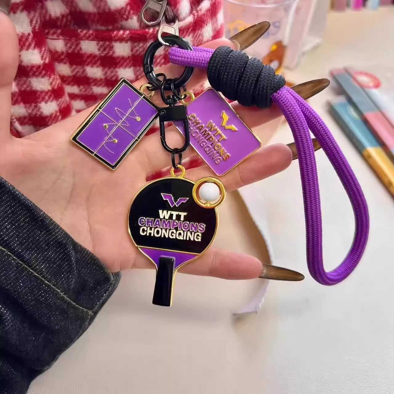 【现货】2025WTT重庆赛周边莎头组合孙颖莎王楚钦钥匙扣纪念礼物