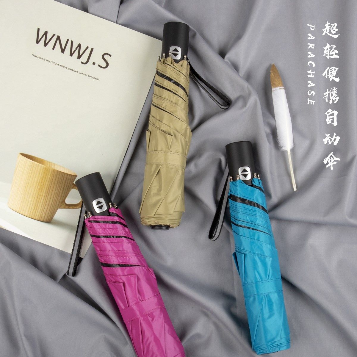 短小便携六骨碳钢三折全自动晴雨伞塔夫绸黑胶防晒遮太阳伞男女|msdalam kategori rumah harian, payung/gear hujan/Rain/Lembap-bukti, payung - dari Buy2taobao.com untuk memberikan perkhidmatan ejen Taobao profesional membeli